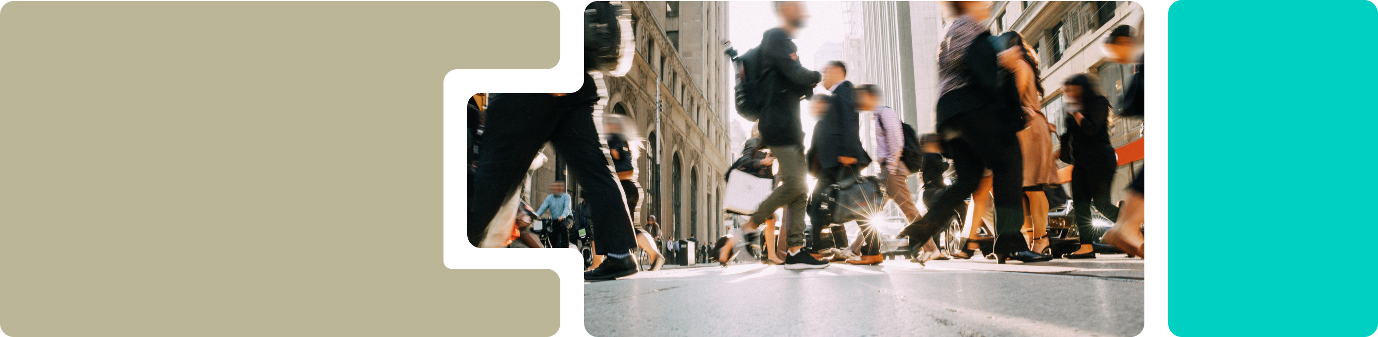 People walking on a busy street.